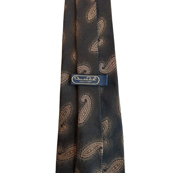 Oscar De La Renta Couture  Ties Set 56" x 3.5" Geometric & Paisley Patterns - Picture 4 of 5